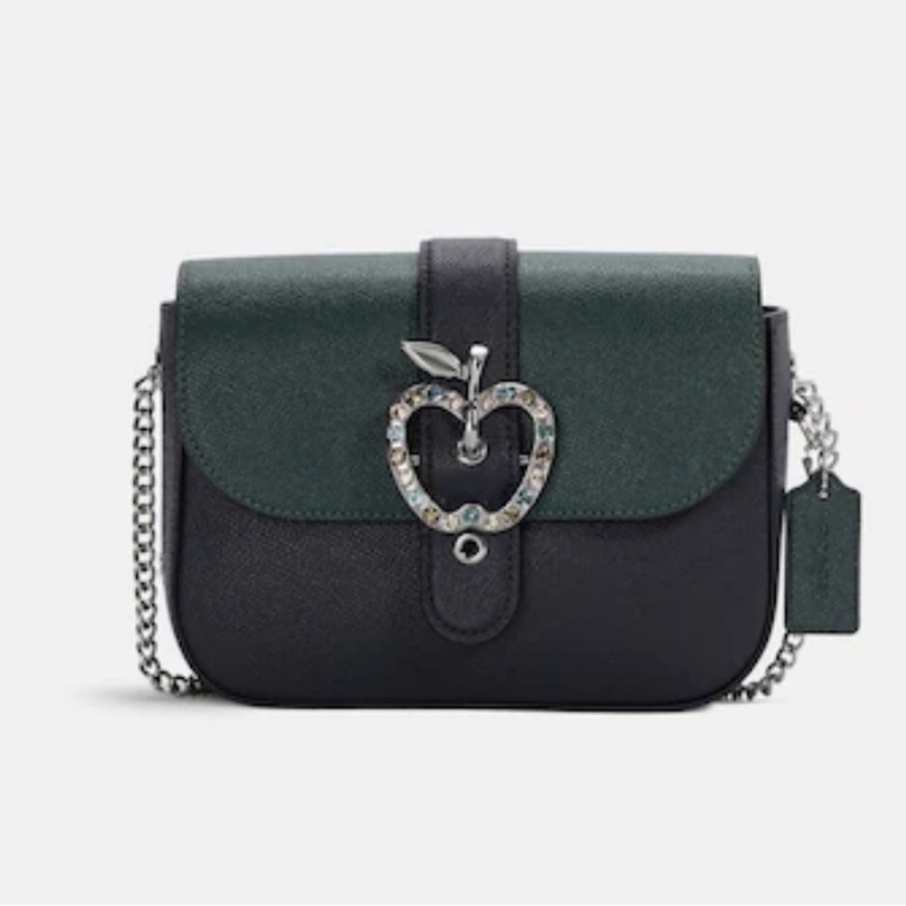 COACH Gemma Crossbody In Colorblock With Apple Buckle Forest Midnight Navy color - Picture 8 of 16